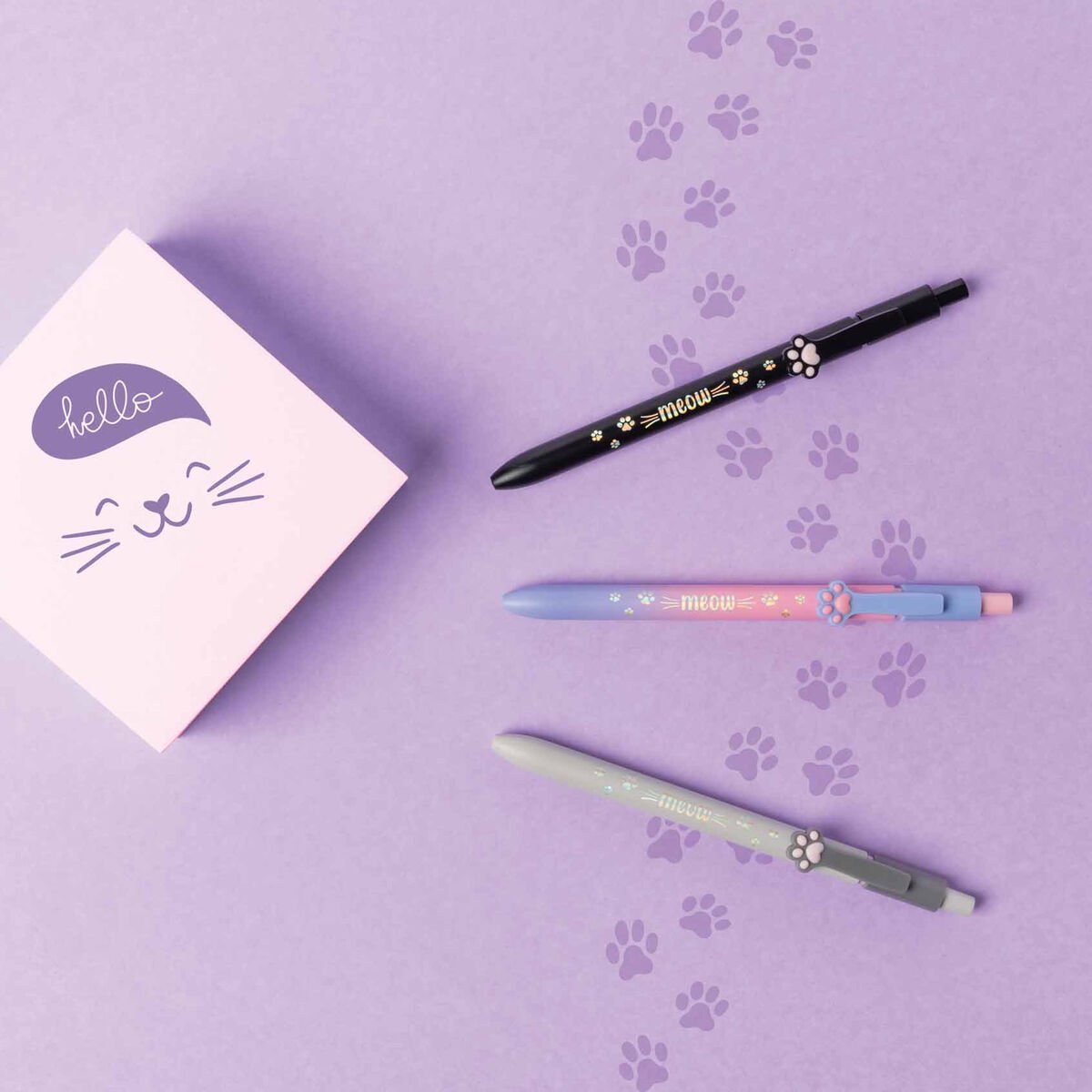 Legami Kitty-Themed Ballpoint Pen - Red Ink - Meow - Image 3