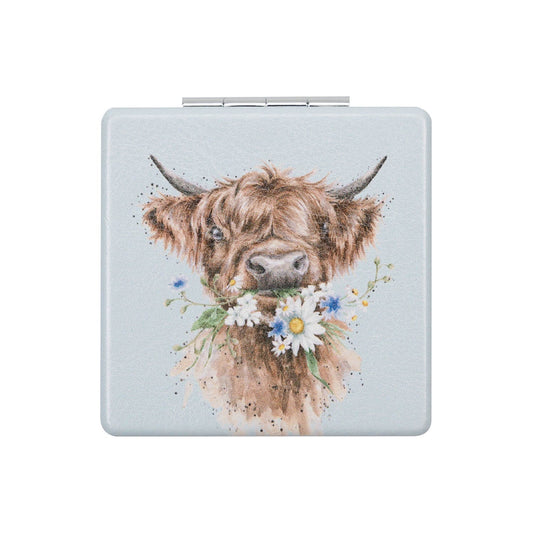 Wrendale Designs Compact Mirror - Daisy Coo Highland Cow