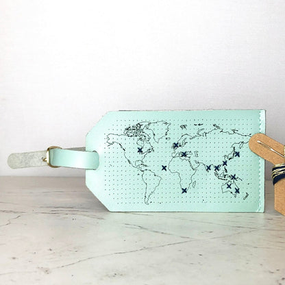 Chasing Threads - Luggage Tag | Stitch Map Luggage Tag | Mint