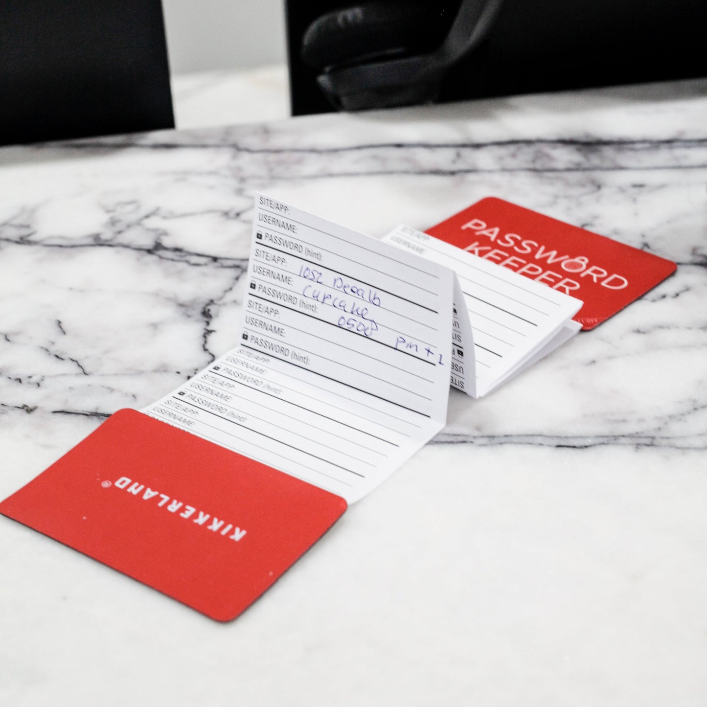 Password Keeper - Red, Wallet Sized Folding Book - Image 2