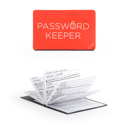 Password Keeper - Red, Wallet Sized Folding Book - Image 1