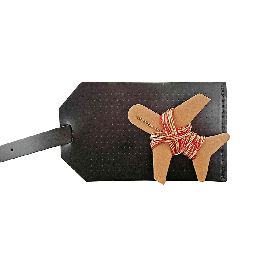 Chasing Threads - Luggage Tag  | Stitch Luggage Tag | Black