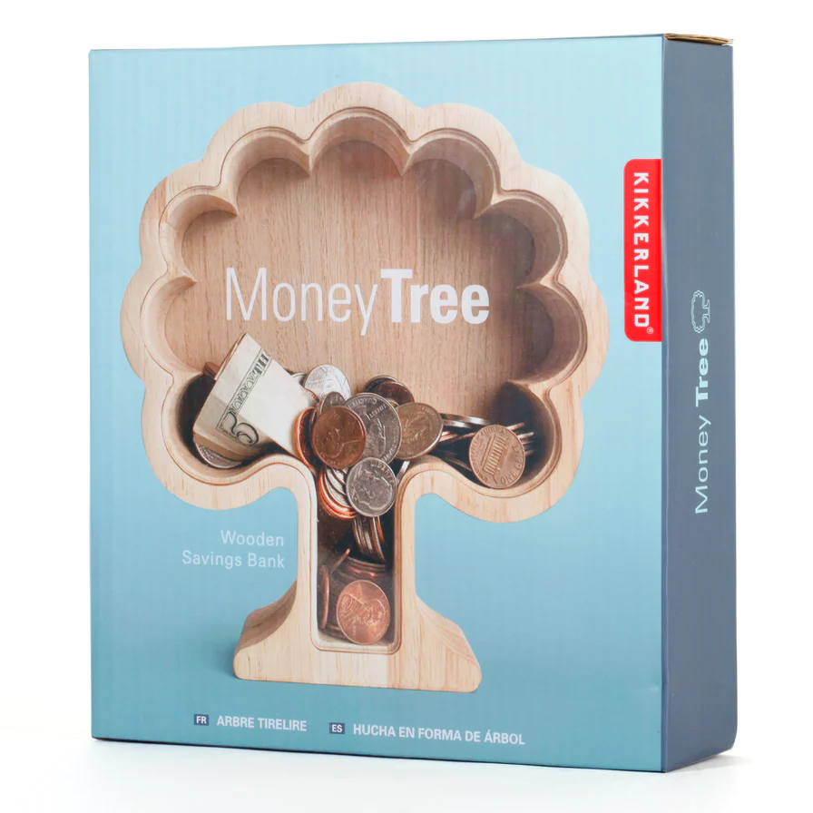 Kikkerland - Piggy Bank | Wooden Savings Money Tree