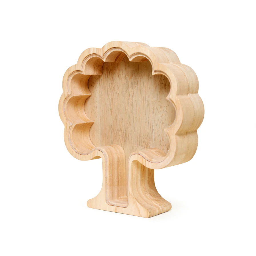 Kikkerland - Piggy Bank | Wooden Savings Money Tree