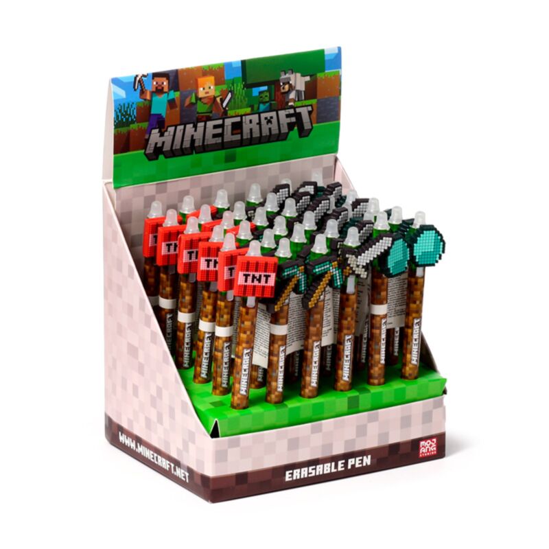 Minecraft Tools Erasable Pen with Silicone Topper