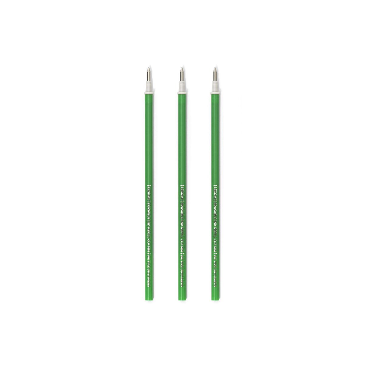 Legami Refills for Erasable Gel Pens - Green Ink, Set of 3 - Image 1