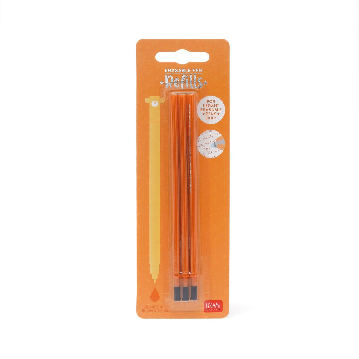 Erasable Gel Pen Refills, Orange - Pack of 3 - Image 2