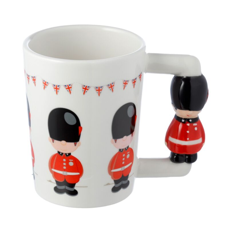 London Guardsman Figure Ceramic Shaped Handle Mug