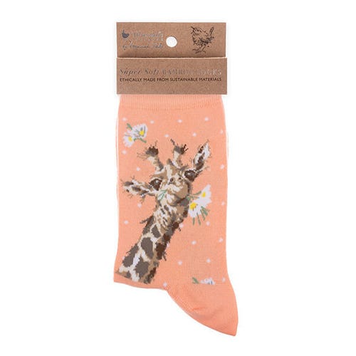 'Flowers' Giraffe Socks One Size - Image 1