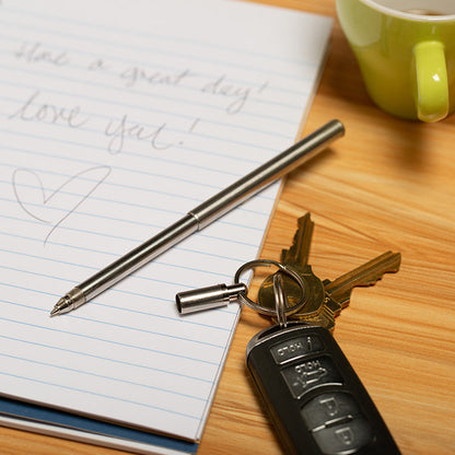 Kikkerland Telescopic Mini Keyring Pen - Stainless Steel - image 2