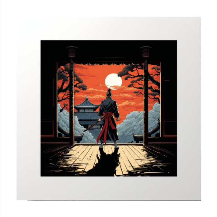 Japanese Samurai Graphic Art Print