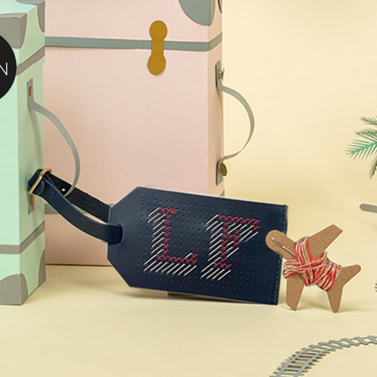 Chasing Threads - Luggage Tag  | Stitch Luggage Tag | Black