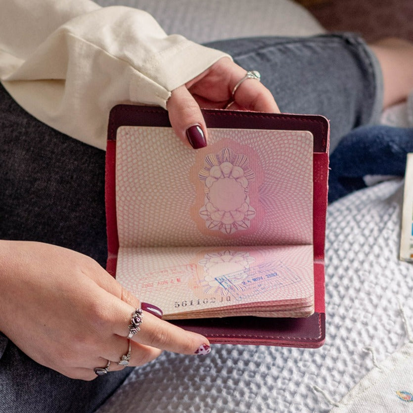 Rechasing Threads Chasing Threads - Passport Cover | Stitch Passport Cover | Maroon