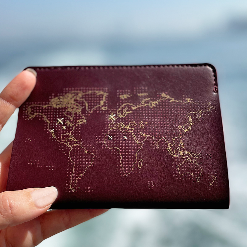 Chasing Threads - Passport Cover | Stitch Passport Cover | Maroon