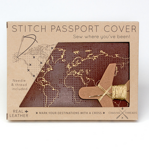 Chasing Threads - Passport Cover | Stitch Passport Cover | Maroon