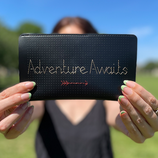 Chasing Threads - Wallets | Stitch Travel Wallet | Black - Vegan