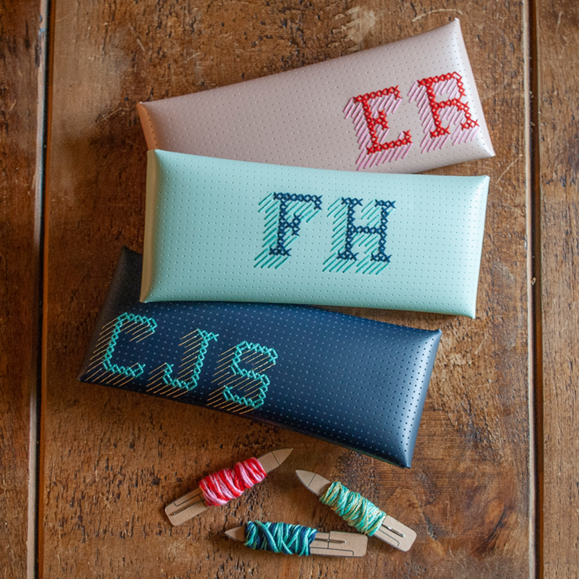 Chasing Threads - Pencil Case | Stitch Pencil Case / Glasse Holder | Mint