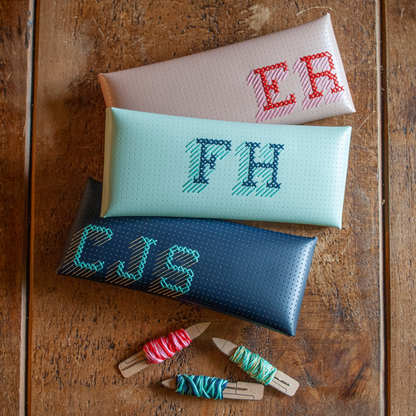 Chasing Threads - Pencil Case | Stitch Pencil Case / Glasse Holder | Mint