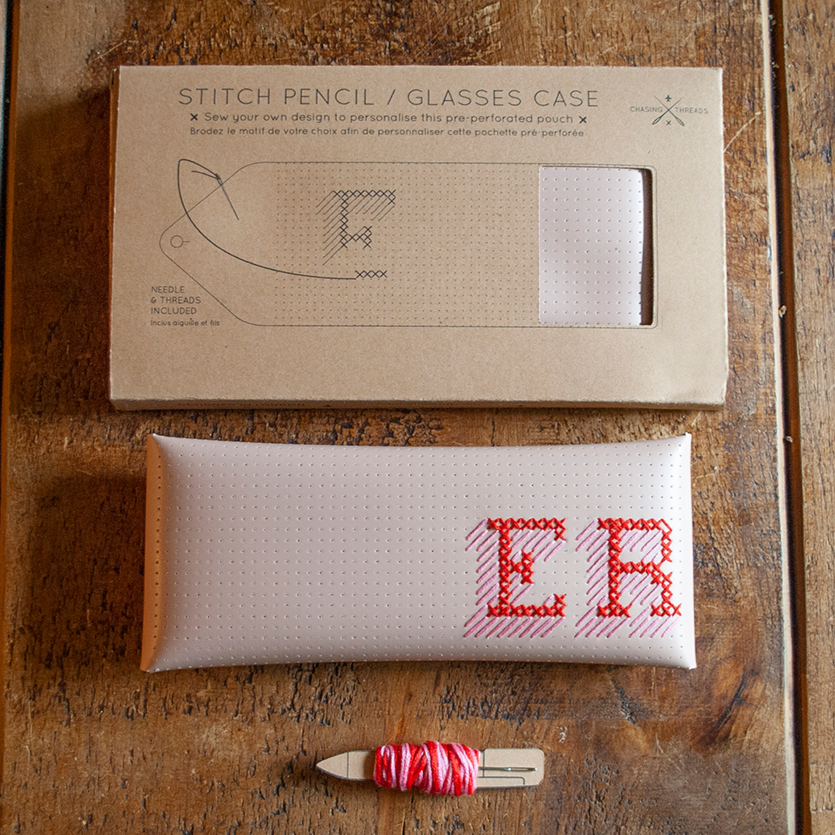 Chasing Threads - Pencil Case | Stitch Pencil Case / Glasses Holder | Pink
