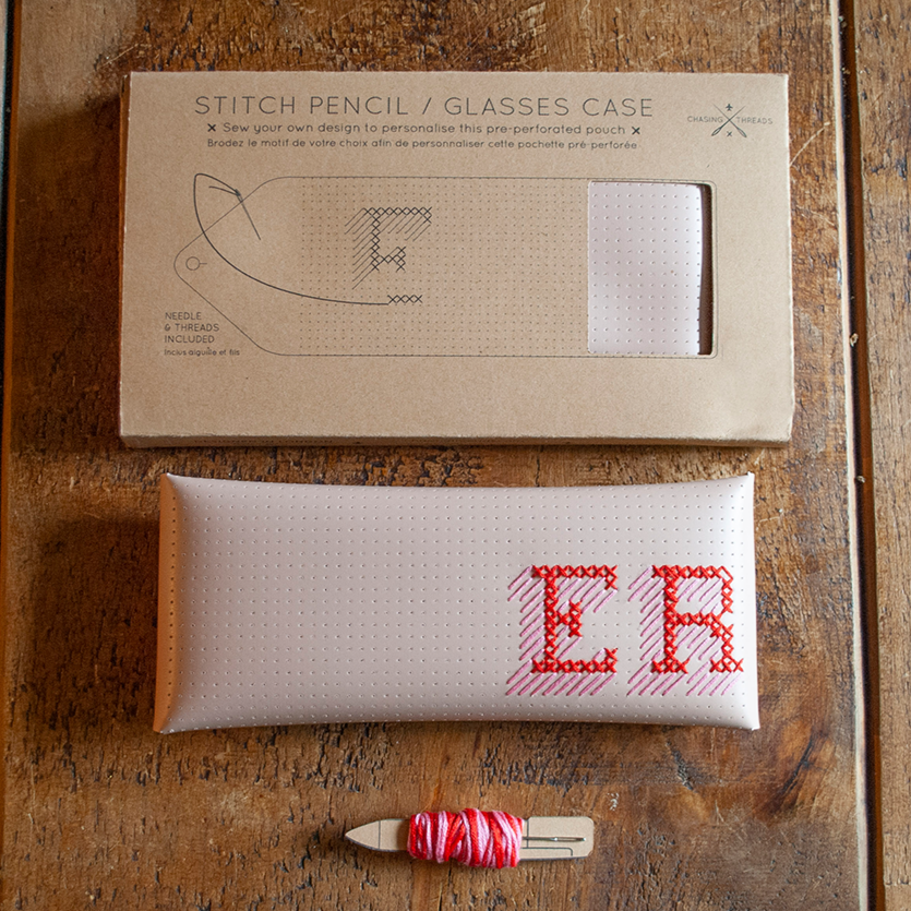 
            
                Load image into Gallery viewer, Chasing Threads - Pencil Case | Stitch Pencil Case / Glasses Holder | Pink
            
        