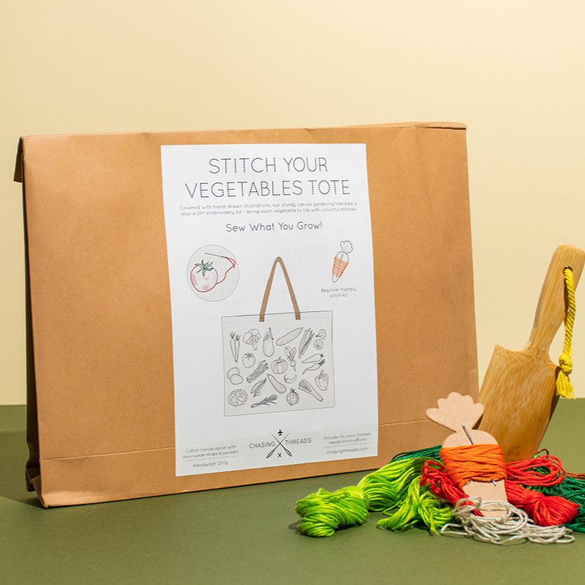 Chasing Threads - Tote Bag | Stitch Your Vegetables Tote Bag