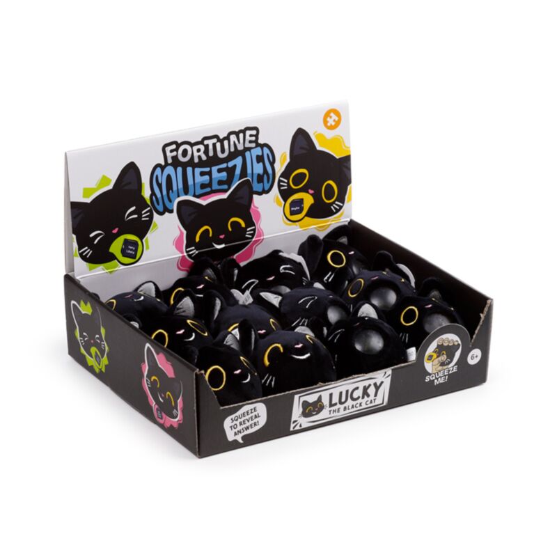 Queasy Squeezies Magic Fortune Teller Lucky the Black Cat Plush Squeezy Toy