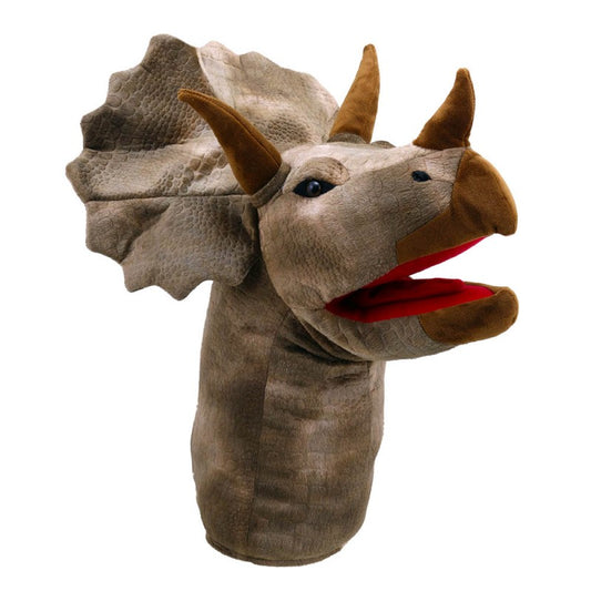 The Puppet Company- Hand Puppets | Large Dino Heads | Triceratops