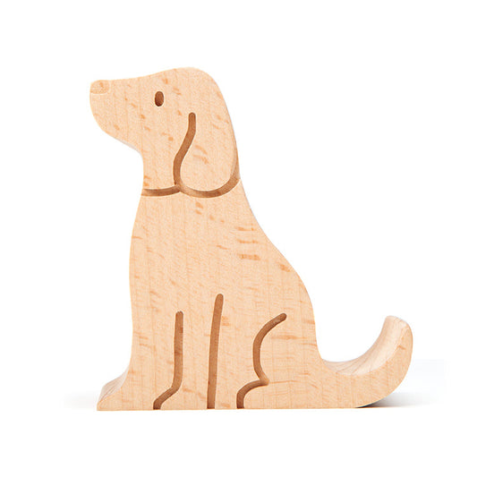 Kikkerland Dog Wooden Phone Stand - Beechwood