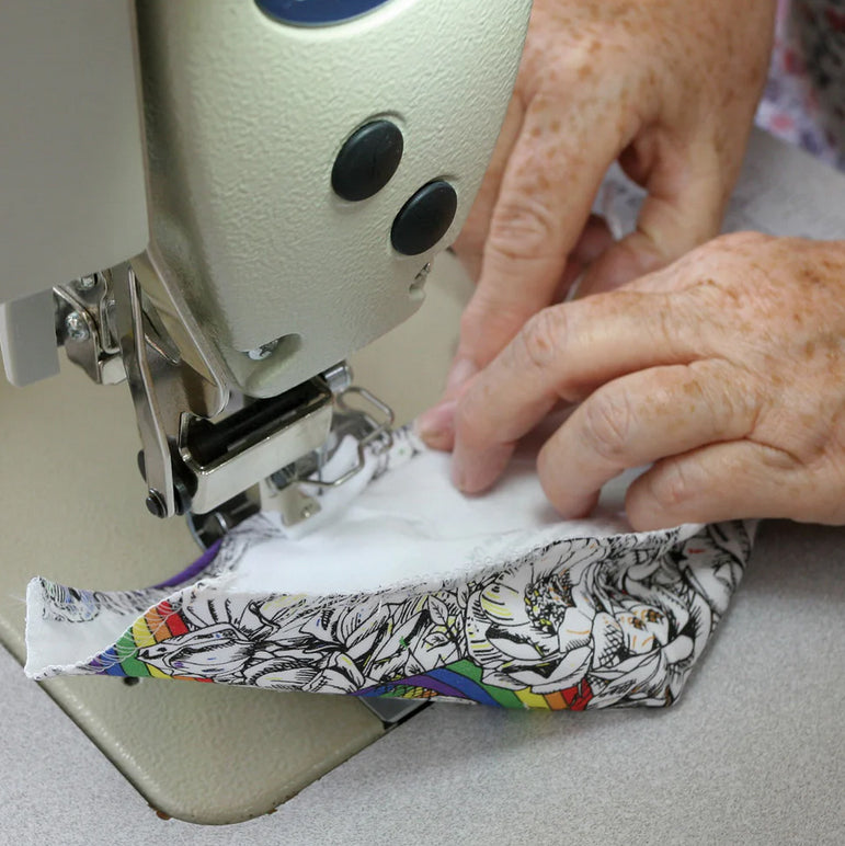 Victoria Eggs Roses and Rainbow Fabric Face Mask