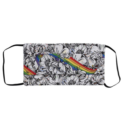 Victoria Eggs Roses and Rainbow Fabric Face Mask