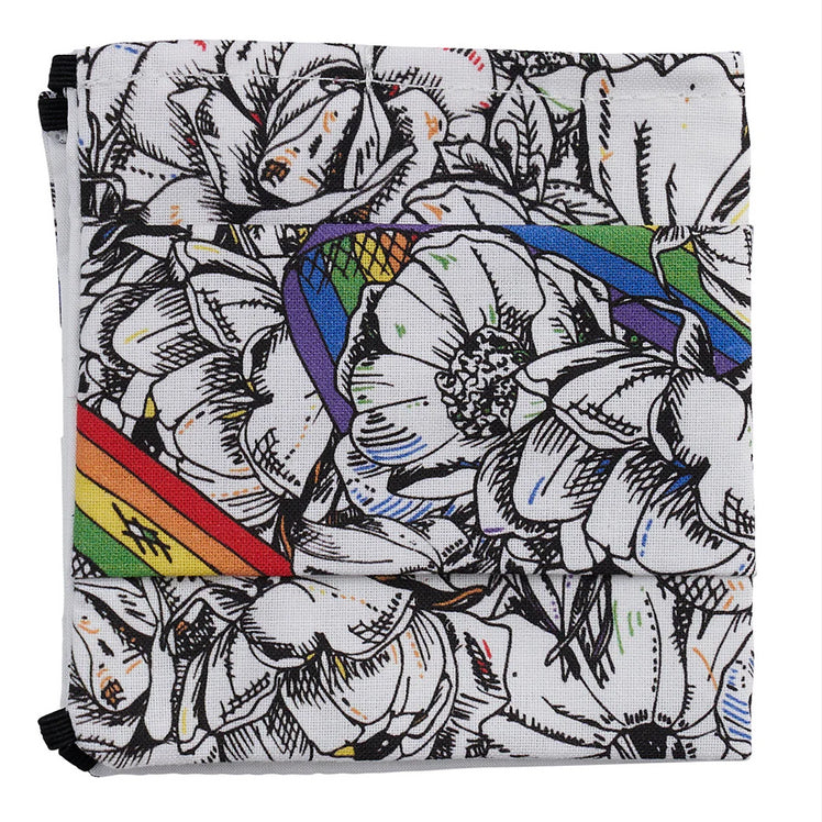 Victoria Eggs Roses and Rainbow Fabric Face Mask