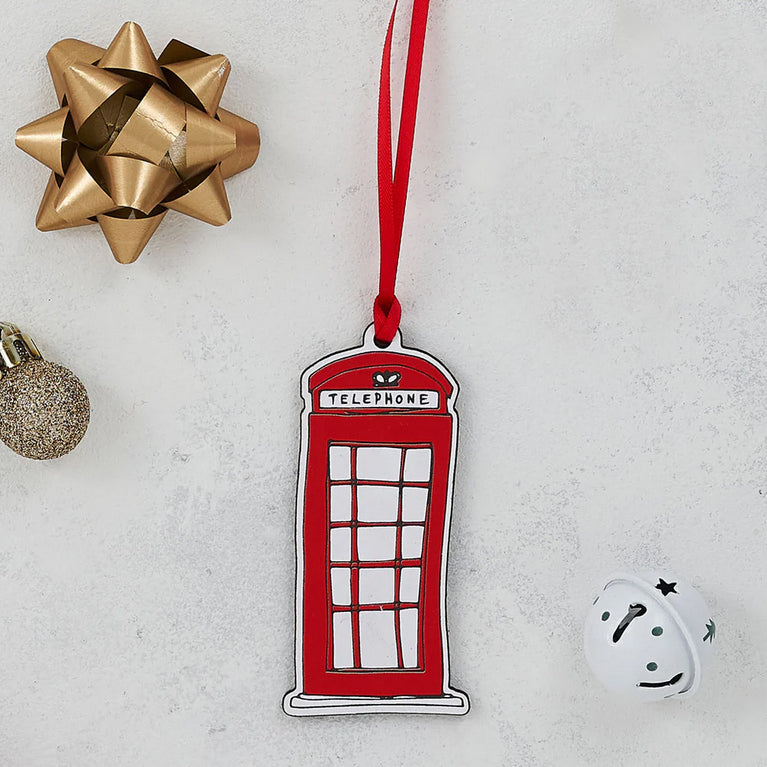 Telephone Box Wooden Decoration