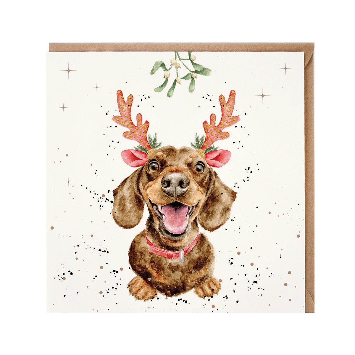 Wrendale Designs Christmas Card - Mistletoe and Barks