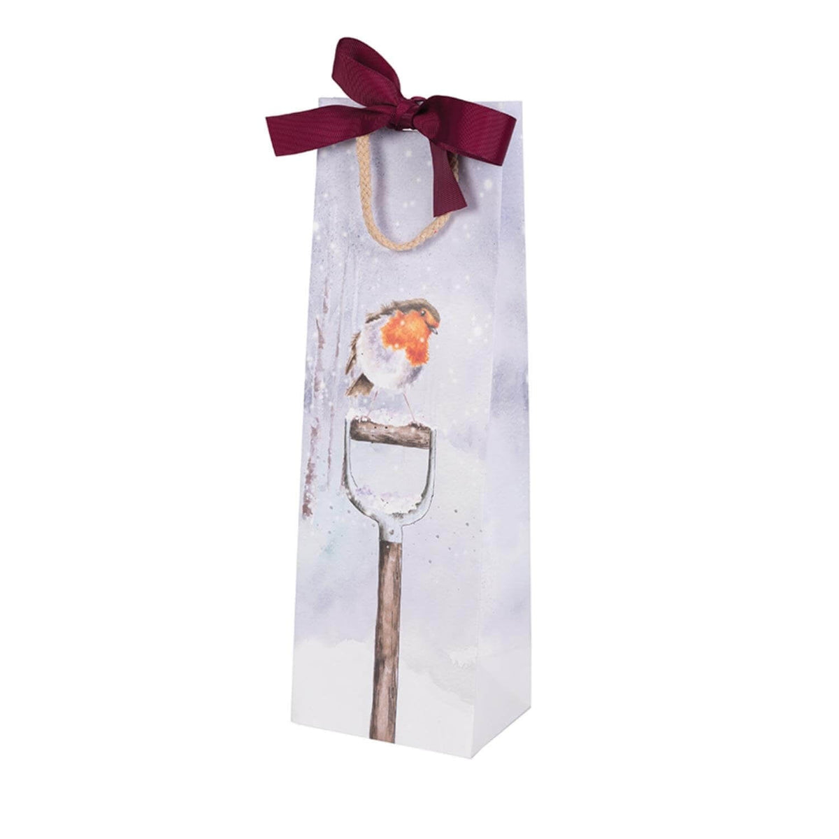 Wrendale Designs Christmas Bottle Gift Bag - A Little Red Robin