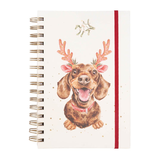 Wrendale Designs Christmas A5 Spiral Notebook - Mistletoe and Barks