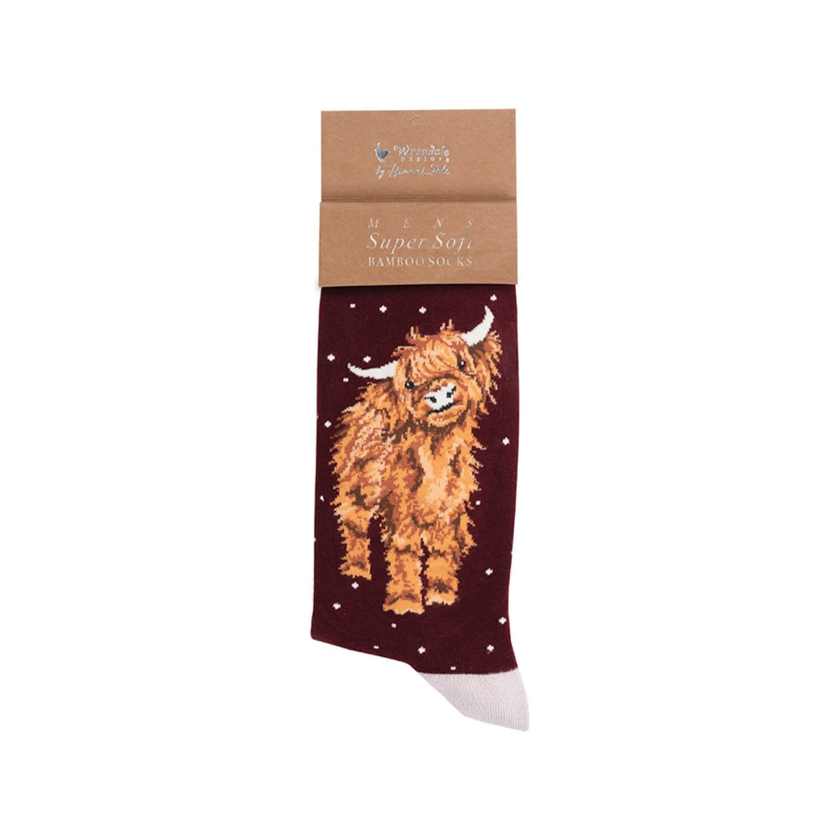Wrendale Designs Men's Christmas Bamboo Socks - A Highland Christmas Cow