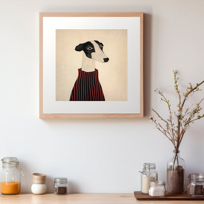 Animals Art Dog Black/ Red Jumper Art Print