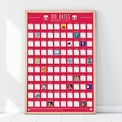 100 Dates to go on Bucket List Scratch Poster