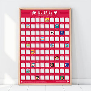 100 Dates to go on Bucket List Scratch Poster