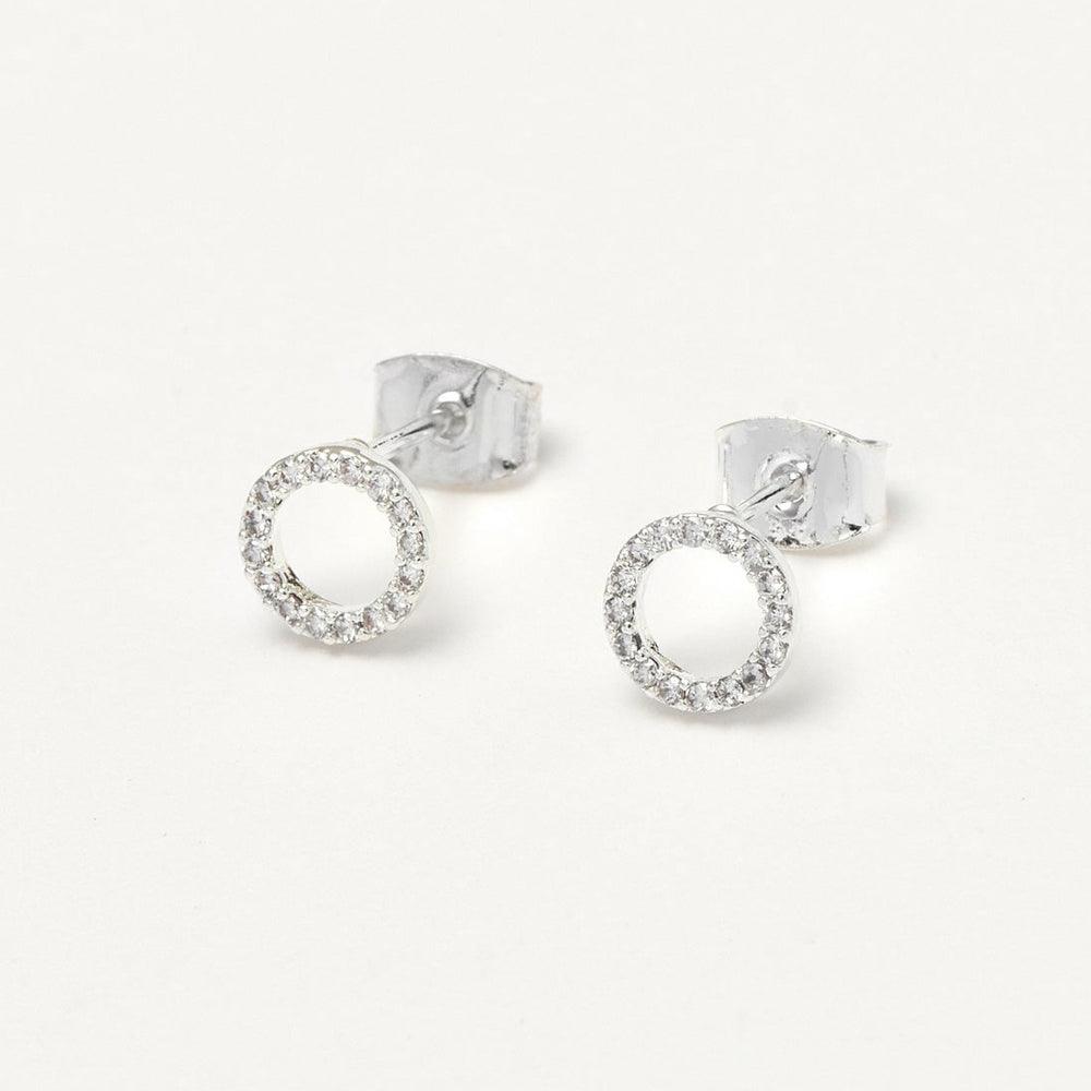 Estella Bartlett - Earrings | CZ Circle Earrings | Silver Plated