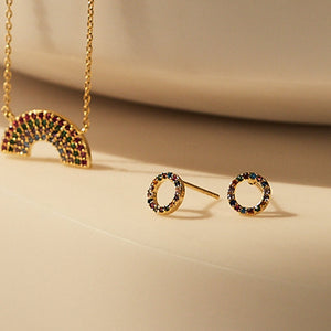 Estella Bartlett - Earrings | Rainbow Circle Earrings | Gold Plated