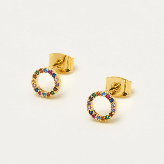 Estella Bartlett - Earrings | Rainbow Circle Earrings | Gold Plated
