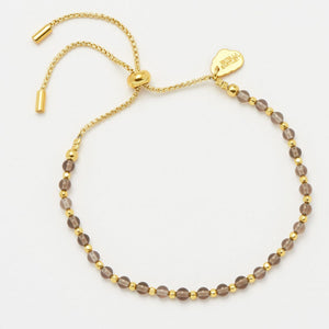 Estella Bartlett - Bracelet | Gemstone Amelia Bracelet - Gold Plated | Smoky Quartz