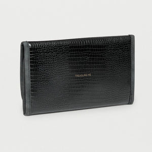 Estella Bartlett - Jewellery Pouch | Treasure Me Folding Jewellery Pouch | Black Croc Embossed