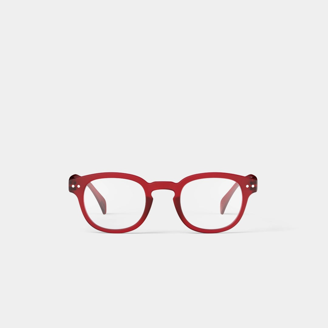 Reading Glasses +2.5 Square in Rosy Red Style C