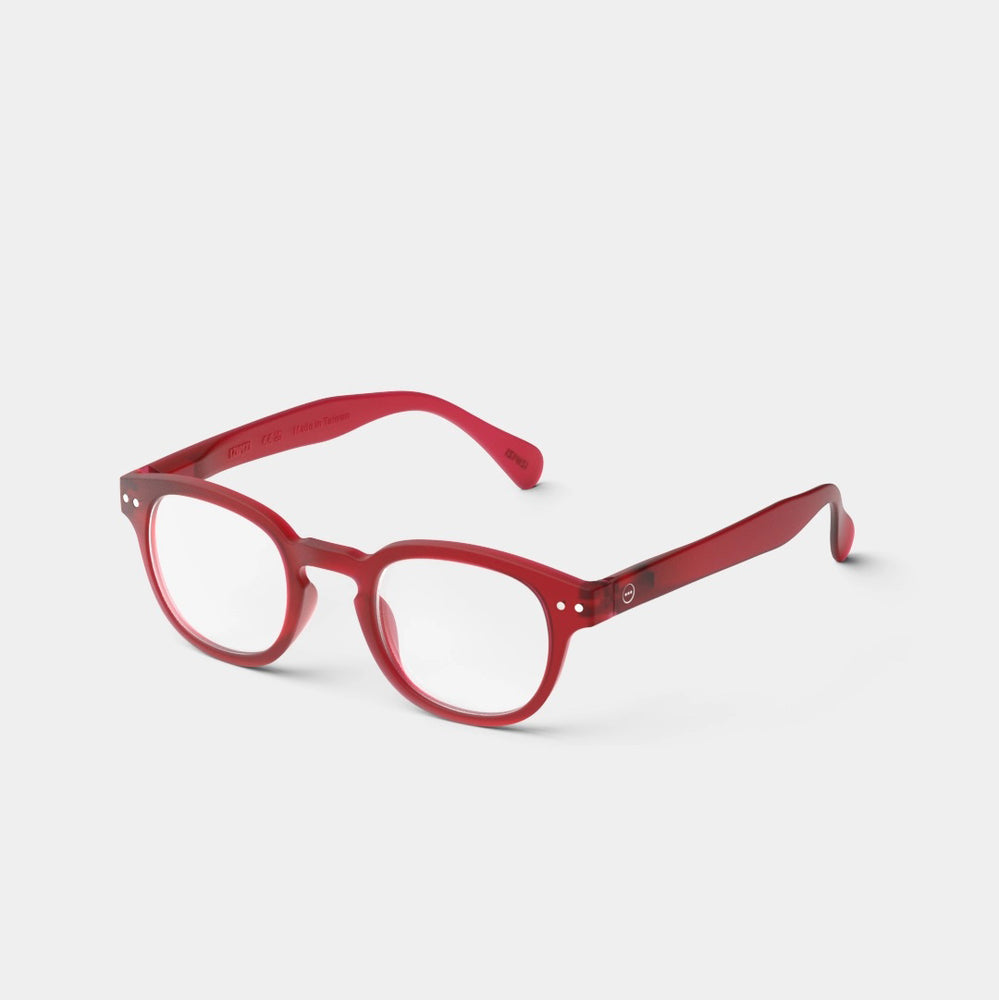 Reading Glasses +2 Square in Rosy Red Style C