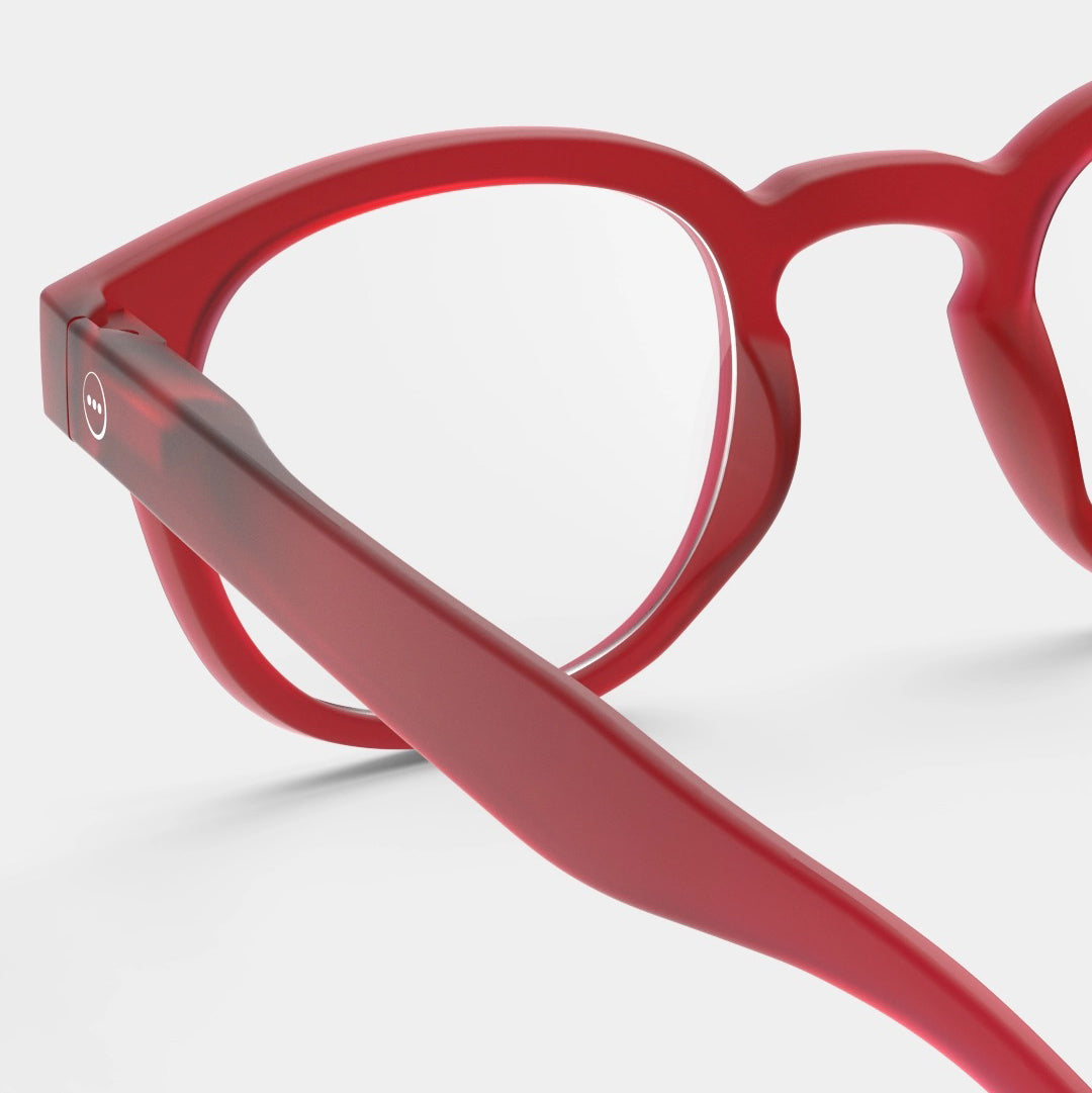 Reading Glasses +2.5 Square in Rosy Red Style C