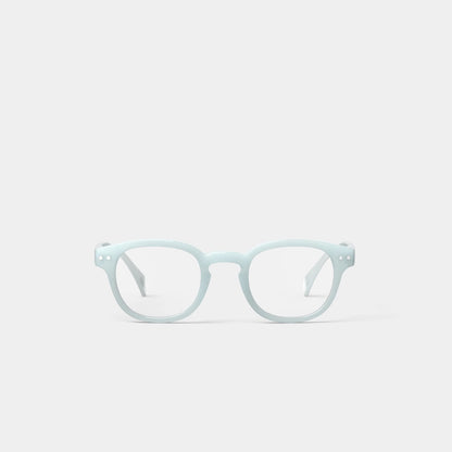 Reading Glasses +2.5 Square in Misty Blue Style C