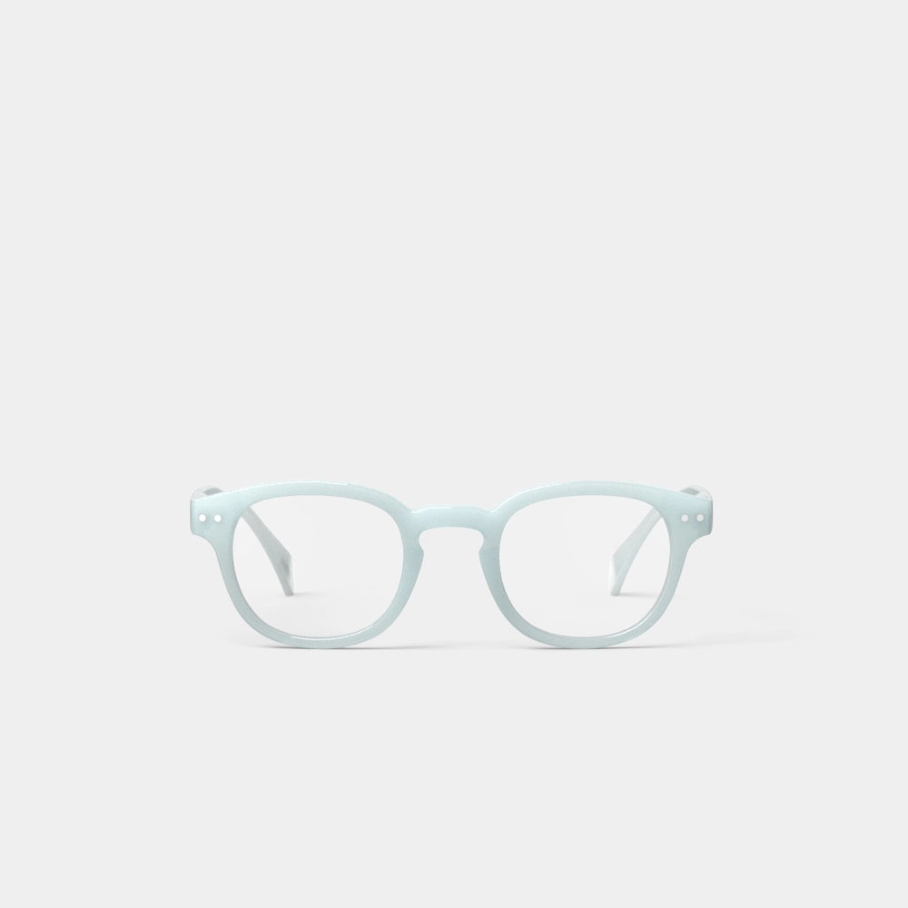 Reading Glasses +2.5 Square in Misty Blue Style C