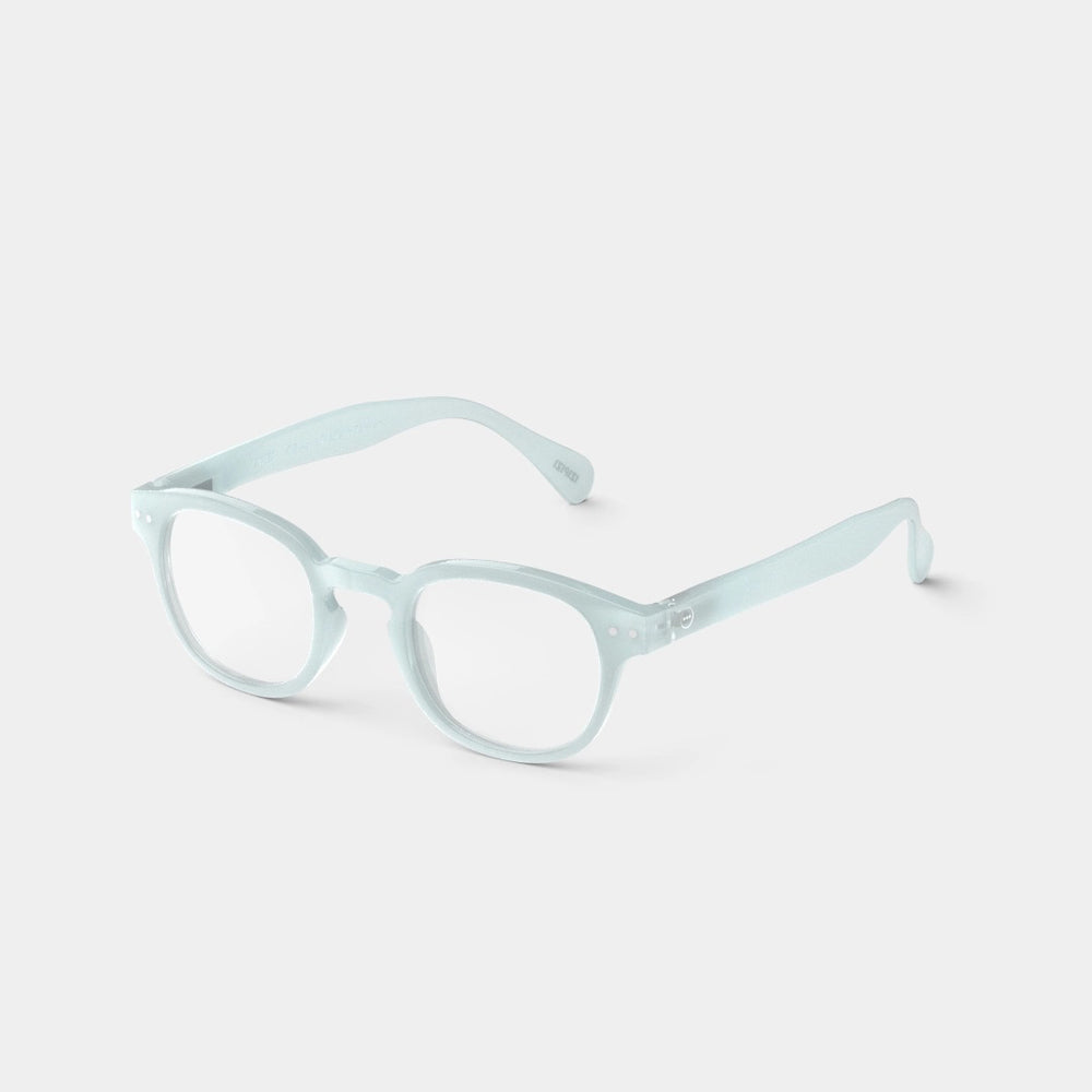 Reading Glasses +1 Square in Misty Blue Style C